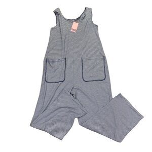 Smash + Tess Sydnee Barrel Leg Romper in Twilight/White Stripe